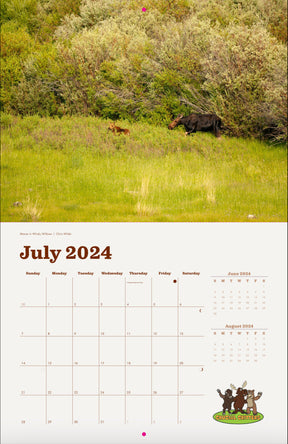 Local Moose of Jackson Hole 2024 13 Month Moose Calendar